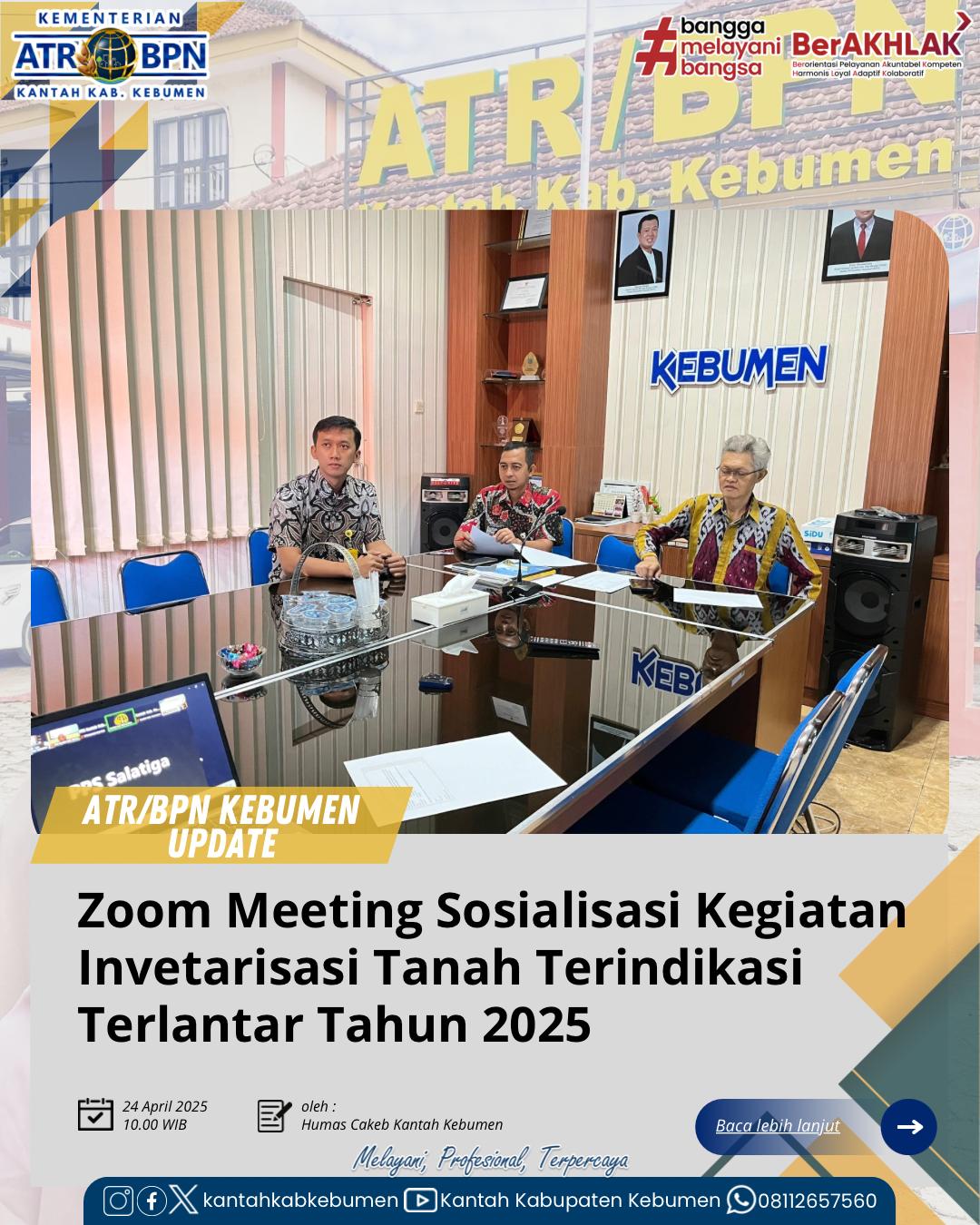 Sosialisasi Kegiatan Inventarisasi Tanah Terindikasi Telantar Tahun 2025