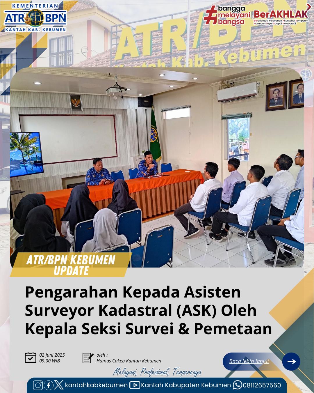 Pengarahan ASK Oleh Kepala Seksi Survei dan Pemetaan