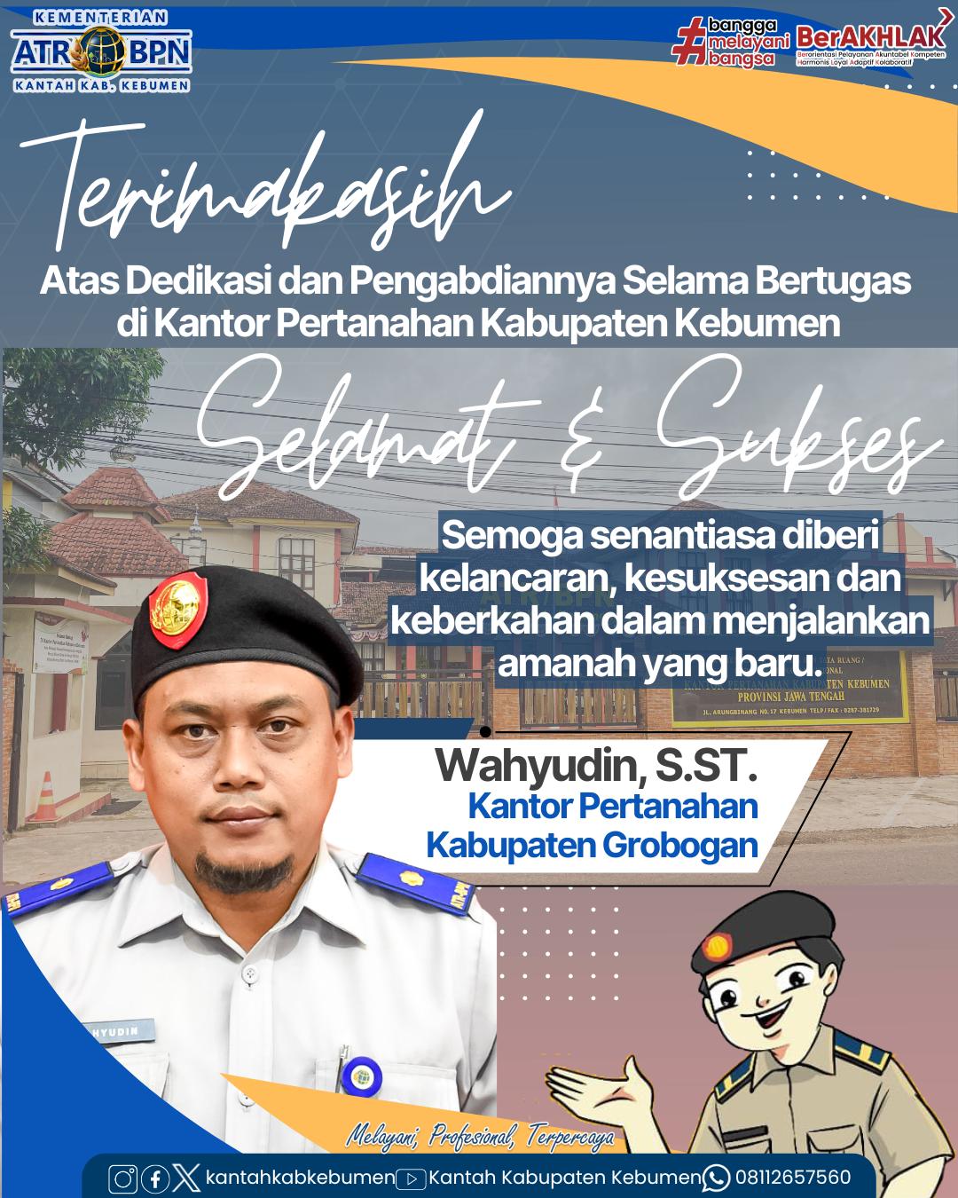 Terimakasih Atas Dedikasi di Kantor Pertanahan Kabupaten Kebumen dan Selamat &amp;amp; Sukses di Satker Yang Baru