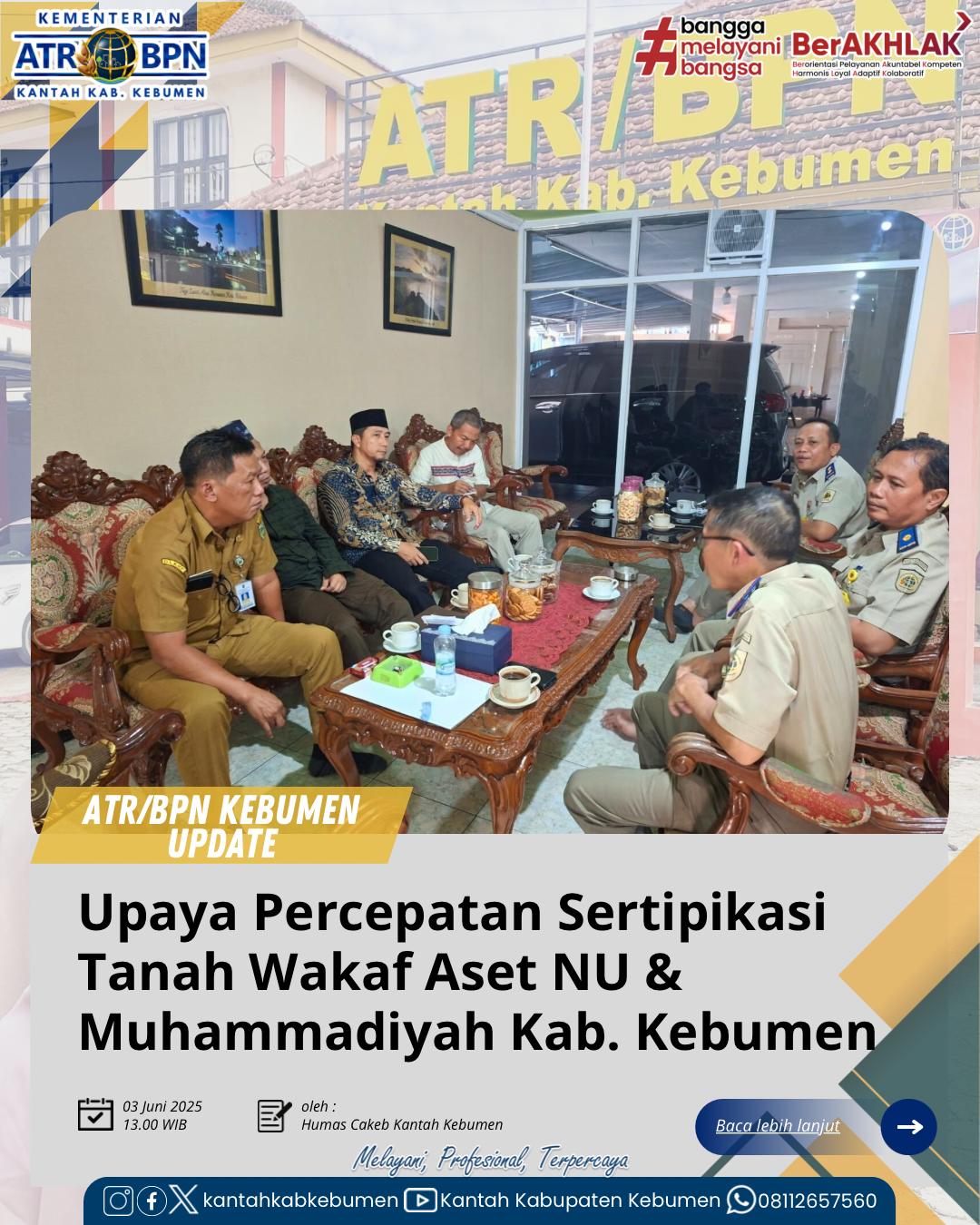 Upaya Percepatan Sertipikasi Tanah Wakaf Aset NU &amp;amp; Muhammadiyah Kabupaten Kebumen