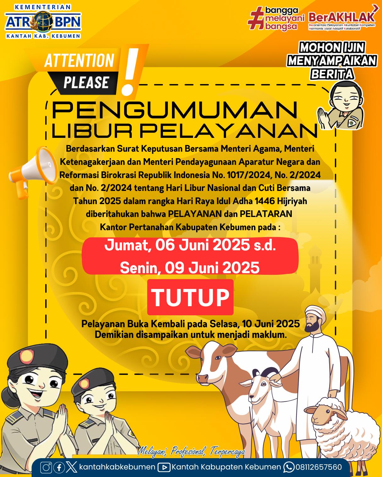 Pengumuman Libur dan Cuti Bersama Hari Raya Iduk Adha 1446 Hijriyah