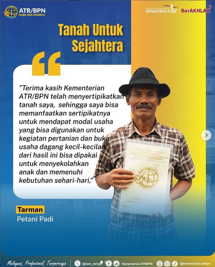 Kementerian ATR/BPN terus berkomitmen untuk mendaftarkan tanah