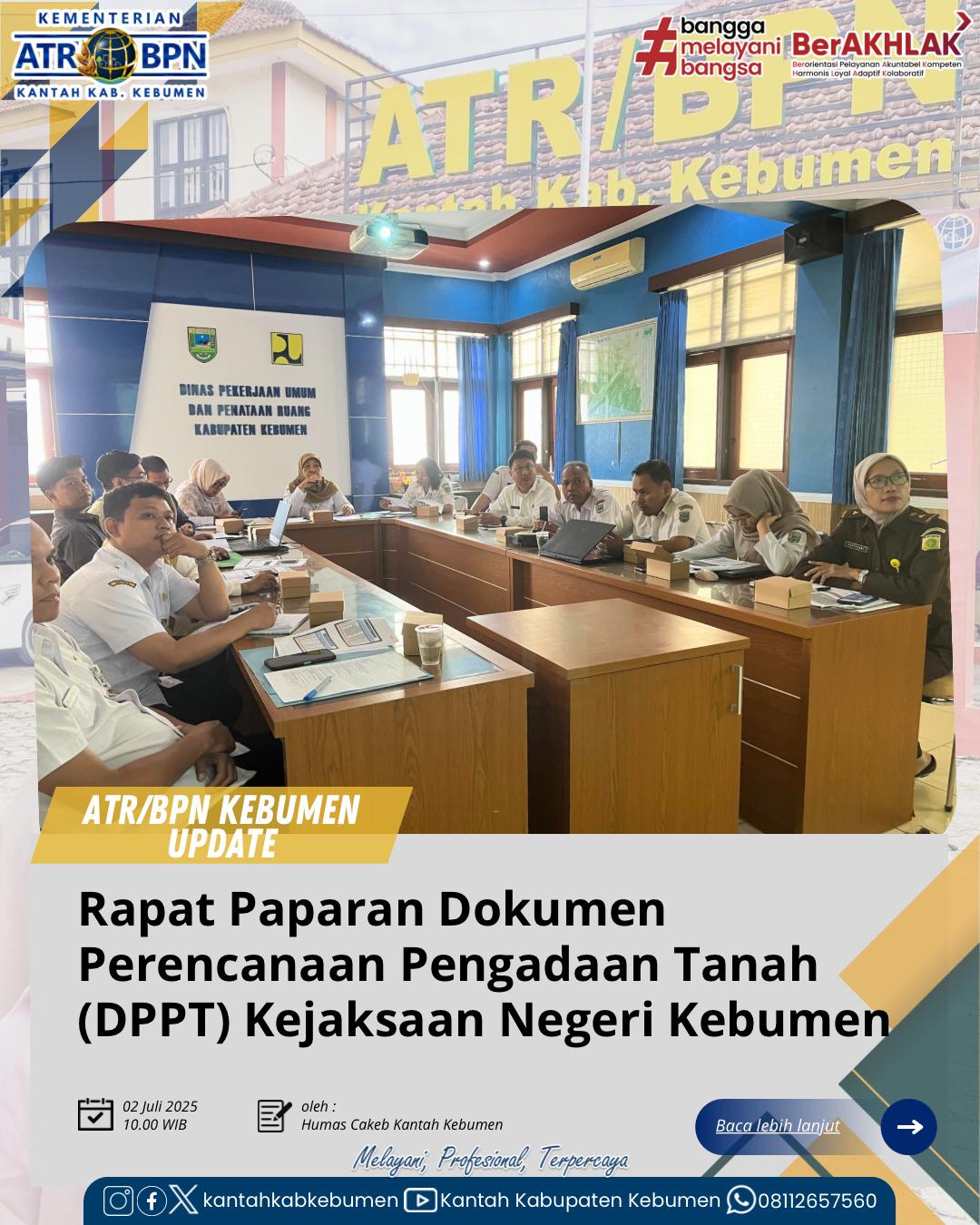Rapat Paparan Dokumen Perencanaan Pengadaan Tanah (DPPT) Kejaksaan Negeri Kebumen
