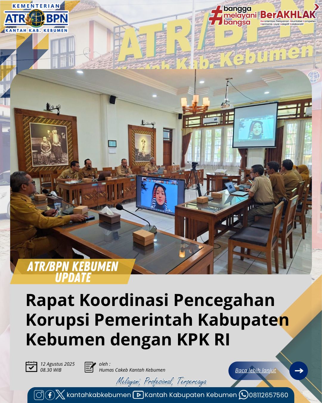 Rapat Koordinasi Pencegahan Korupsi Pemerintah Kabupaten Kebumen dengan KPK RI