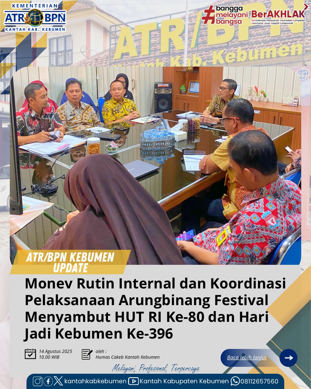 Monitoring dan Evaluasi Internal serta Koordinasi Pelaksanaan Arungbinang Festival 2025