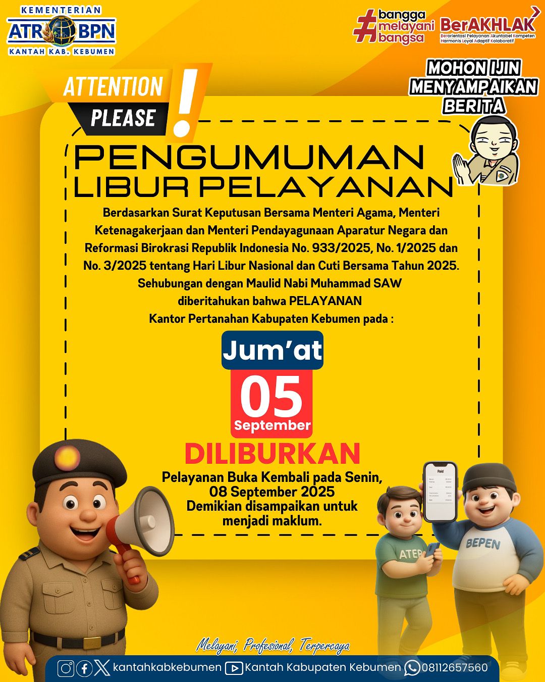 Pengumuman Hari Libur Maulid Nabi Muhammad SAW