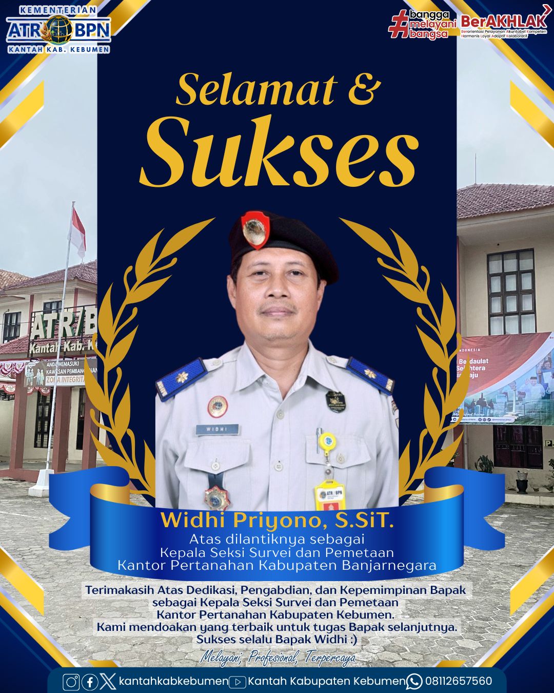 Pindah Tugas Widhi Priyono ke Kantah Kab. Banjarnegara