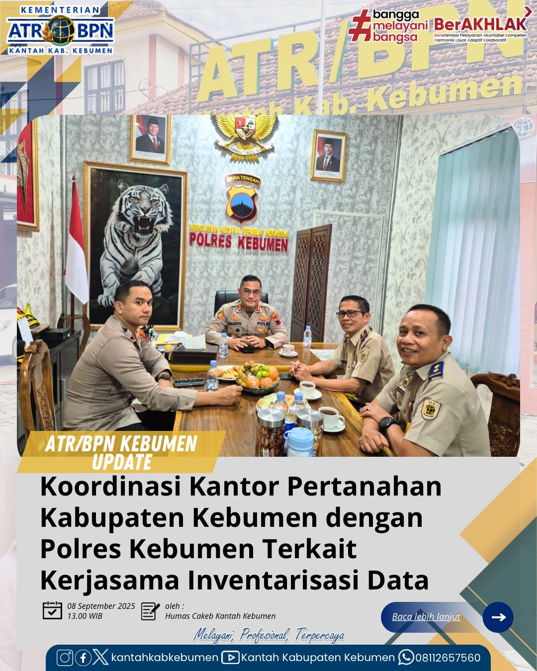 Rapat Koordinasi dengan Kepala Kapolres Kebumen bertempat di Polres Kebumen