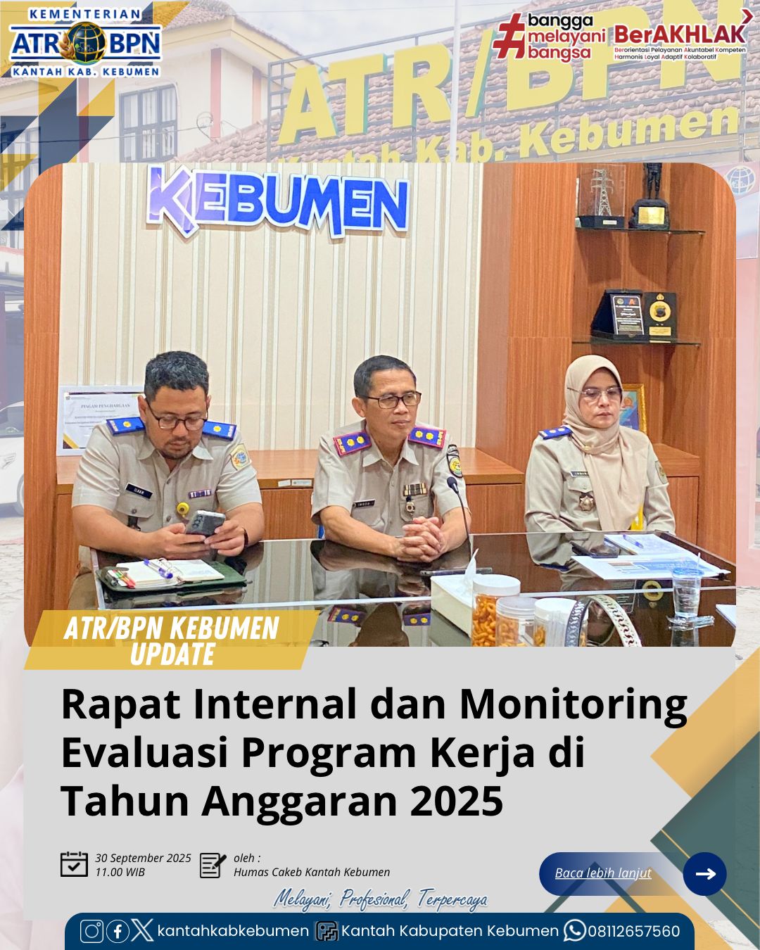 Rapat Internal dan Monitoring Evaluasi Program Kerja Tahun Anggaran 2025