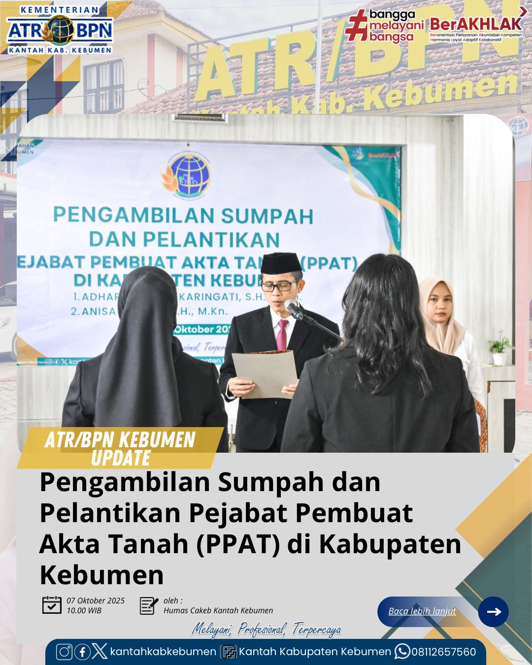 Pelantikan PPAT  di Wilayah Kabupaten Kebumen
