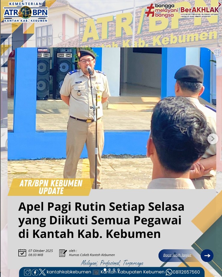 Apel Pagi Rutin Setiap Selasa di Kantah Kab. Kebumen