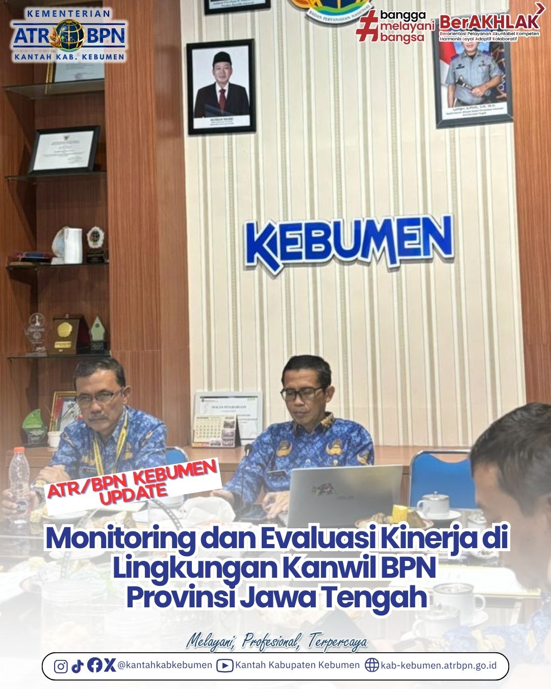 Monitoring dan Evaluasi Kinerja oleh Kantor Wilayah BPN Provinsi Jawa Tengah secara daring melalui Zoom Meeting