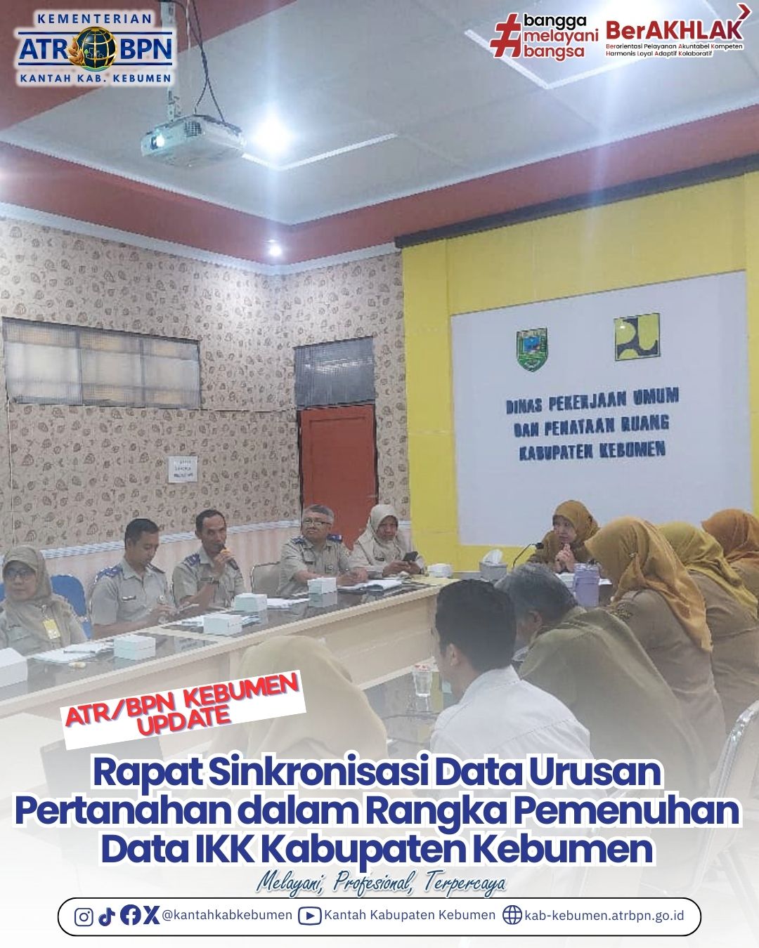 Rapat Sinkronisasi Data Urusan Pertanahan dalam Rangka Pemenuhan Data IKK Kabupaten Kebumen