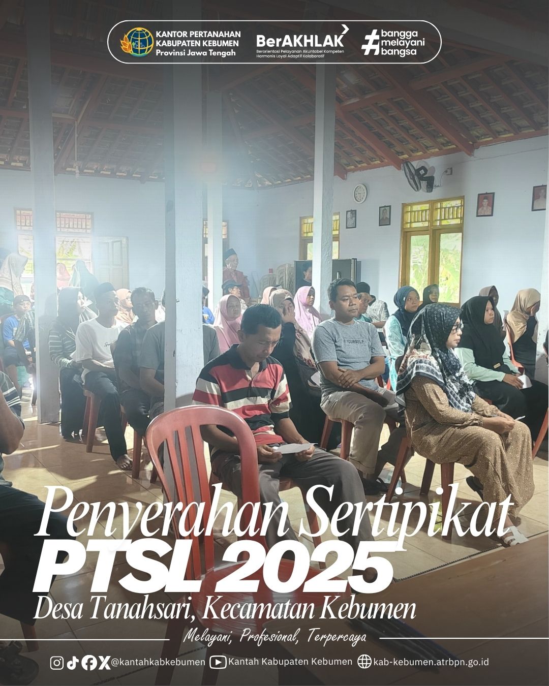 Pembagian Setipikat PTSL Tahun 2025 di Desa Tanahsari Kecamatan Kebumen